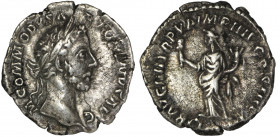 Commodus. 177-192. AR Denarius . Roma 182.