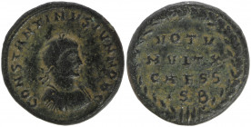 Constantine II (Caesar, 316-337). Æ Follis . Thessalonica, 318-9.