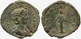 Herennia Etruscilla. Augusta, AD 249-251. Æ As .Rome mint, 6th officina. 5th emission of Trajan Decius, AD 251.