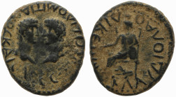LYCAONIA. Laodicea Combusta. AE. Titus with Domitian, as Caesars, 69/79 - 69/81. AE Assarion, struck under Vespasian Circa 75.