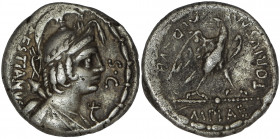 M. Plaetorius M.f. Caestianus. Denarius 67, AR .