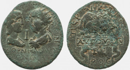 PAMPHYLIA, Perge. AE. Gallienus, with Salonina. AD 253-268. Decassarion