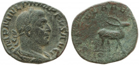 Philip I. AE Sestertius. Rome, AD 248. Commemorating the 1000th anniversary of the founding of the city.