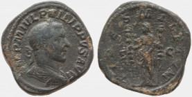 Philip I, 244-249. AE. Sestertius, Rome, 244. Orichalcum.