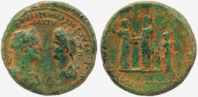 Phrygia. Laodicea ad Lycum. AE. Domitian with Domitia (81-96). Kornelios Dioskourides, magistrate.