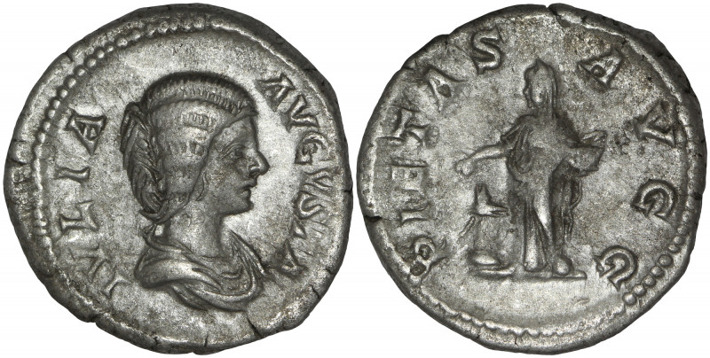 Roman Imperial Julia Domna, Augusta, 196-211. AR Denarius, Rome.

Obv: IVLIA AVG...