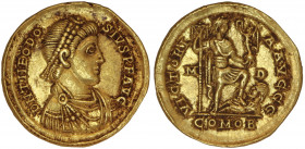 Theodosius I, 379-395. AV Solidus , Milan, 395.