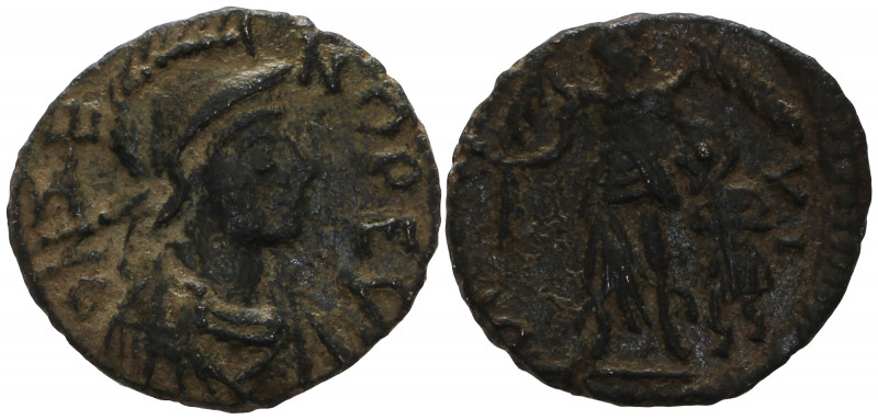 Zeno AE Minimus. Constantinople, second reign, AD 476-491. 

Obv: DN Z(retrograd...