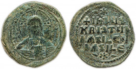 Anonymous Folles, time of Basil II & Constantine VIII, circa 976-1025. AE Follis, Class A2, Constantinopolis.
