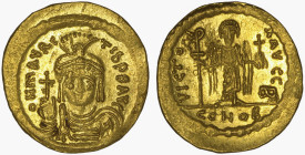 Maurice Tiberius, 582-602. AV Solidus , Constantinople.