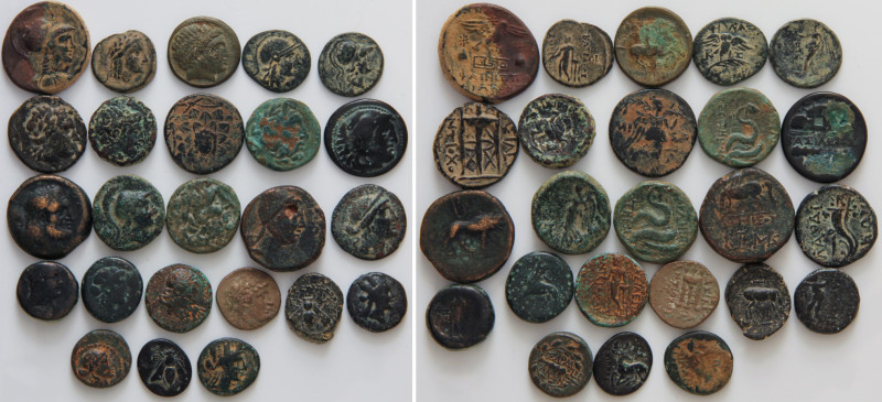 A lot of Twenty-four(24) bronze coins. Sold as is, no returns. Totally 143.88 gr...