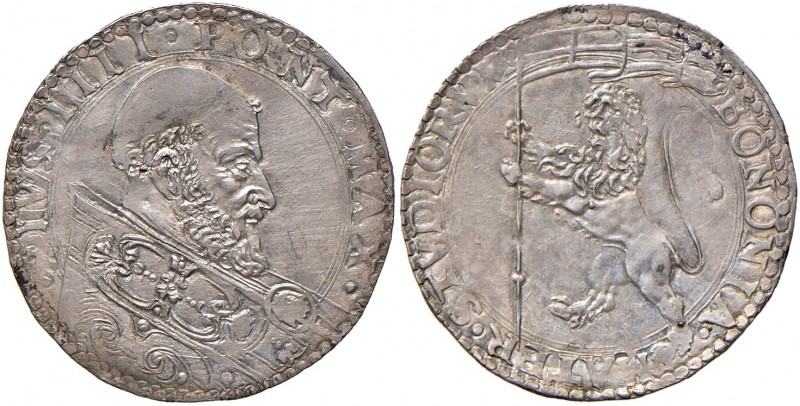 Bologna. Pio IV (1559-1565). Bianco AG gr. 4,82. Muntoni 70. Berman 1076. Chimie...