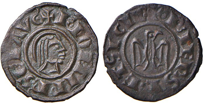 Brindisi. Federico II di Svevia (1197-1250). Mezzo denaro 1243 MI gr. 0,51. Spah...