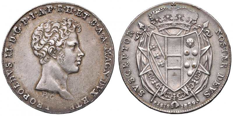 Firenze. Leopoldo II di Lorena (1824-1859). Mezzo francescone 1829 AG. Pagani 12...
