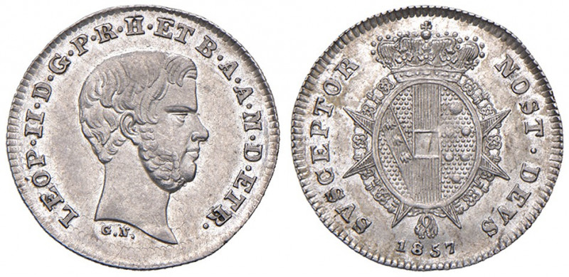 Firenze. Leopoldo II di Lorena (1824-1859). Mezzo paolo 1857 AG. Pagani 160. MIR...