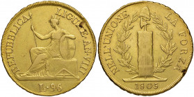 Genova. Repubblica Ligure (1798-1805). Da 96 lire anno VIII/1805 AV. Pagani 5. Lunardi 371. MIR 375/5. Molto rara. Soffiatura marginale del tondello, ...