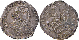 Messina. Filippo IV re di Spagna (1621-1665). Da 4 tarì 1643 (sigle IP-MP) AG gr. 10,51. Spahr 14. MIR 355/113. SPL