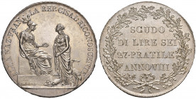 Milano. Repubblica Cisalpina (1800-1802). Scudo da 6 lire anno VIII (1800) AG. Pagani 8. Esemplare particolarmente ben impresso e in stato di conserva...
