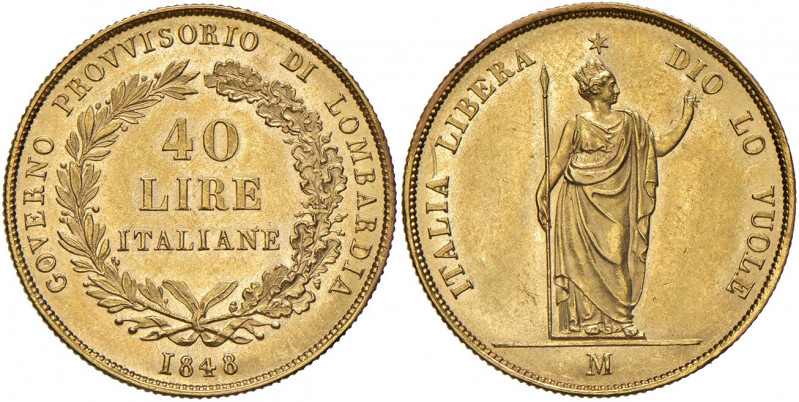 Milano. Governo provvisorio di Lombardia (18 marzo – 5 agosto 1848). Da 40 lire ...