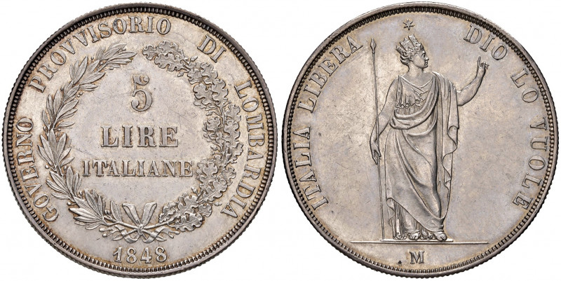 Milano. Governo provvisorio di Lombardia (18 marzo – 5 agosto 1848). Da 5 lire 1...