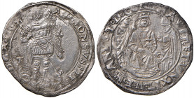 Napoli. Alfonso II d’Aragona (1494-1495). Coronato (sigla T; Gian Carlo Tramontano m.d.z., 1488-1514) AG gr. 3,85. P.R. 3a. MIR 89/1. Vall-Llosera i T...