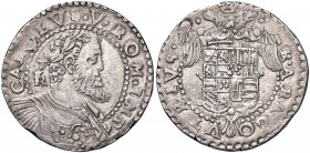 Napoli. Carlo V d’Asburgo (1516-1556). Mezzo ducato AG gr. 14,90. P.R. 14. MIR 135. Magliocca 31. Di bel modulo, q.SPL