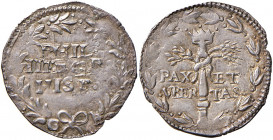 Napoli. Filippo III re di Spagna (1598-1621). Da 3 cinquine (sigle G-IAF) AG gr. 2,07. P.R. 20a. MIR 212/1. Magliocca 27. SPL