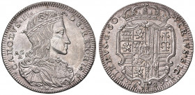 Napoli. Carlo II di Spagna (1665-1700). II periodo: re, 1674-1700. Da 50 grana o mezzo ducato 1689 AG gr. 12,80. P.R. 6. MIR 296. Ex Numismatica de Fa...