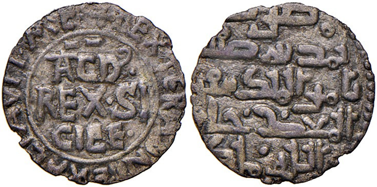 Palermo. Tancredi (1189-1194). Medalea o ½ tercenario AG gr. 0,73. Spahr 135. Tr...
