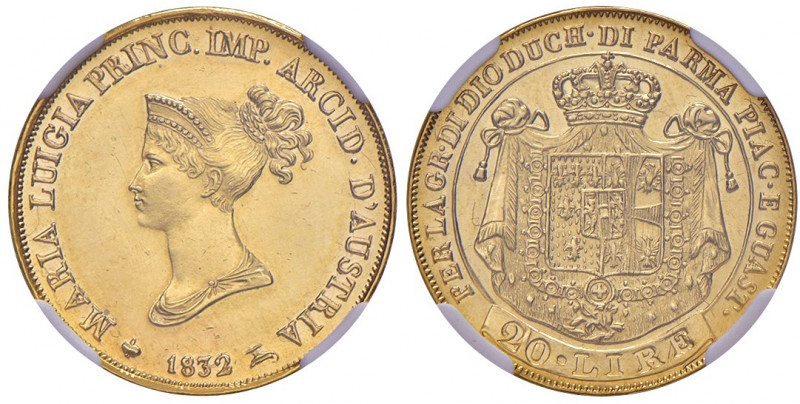 Parma. Maria Luigia d’Austria (1815-1847). Da 20 lire 1832 cifre 32 su 15 (Milan...