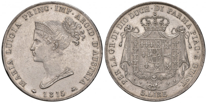 Parma. Maria Luigia d’Austria (1815-1847). Da 5 lire 1815 (Milano) AG. Pagani 5....