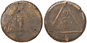 Perugia. Repubblica Romana (1798-1799). Da 2 baiocchi anno VII (1799) CU gr. 18,75. Pagani 16 (Roma). Muntoni 107 (zecca incerta). Bruni 8 (zecca ince...