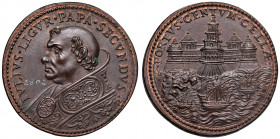 Roma. Giulio II (1503-1513). Medaglia di restituzione AE gr. 25,43 diam. 33,4 mm. Opus bottega Hamerani. Per la fortezza e porto di Civitavecchia. CNO...