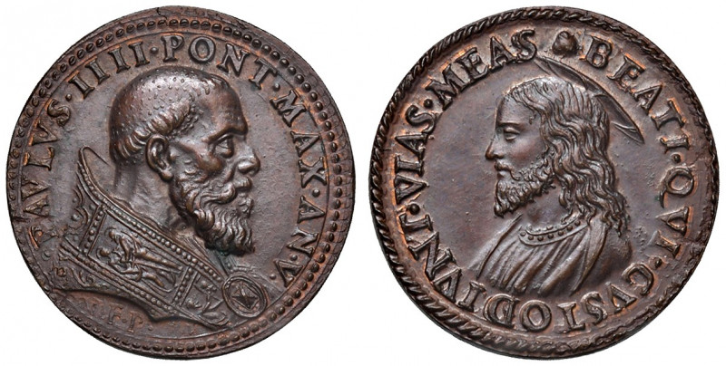 Roma. Paolo IV (1555-1559). Medaglia anno V (1559) AE gr. 6,70 diam. 24,3 mm. Op...