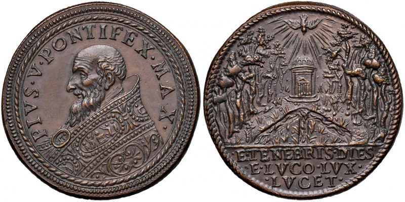 Roma. Pio V (1566-1572). Medaglia (1566) AE gr. 12,28 diam. 28,8 mm. Opus Gian F...