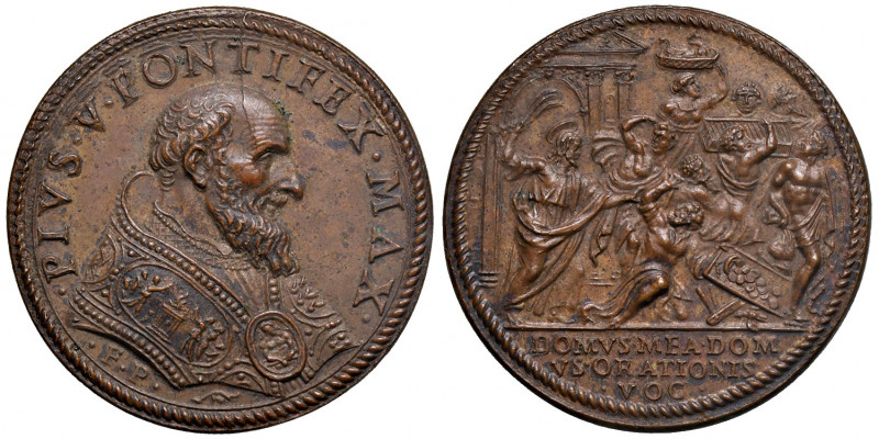 Roma. Pio V (1566-1572). Medaglia (1570) AE gr. 10,94 diam. 30,1 mm. Opus Gian F...
