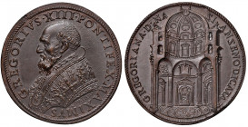 Roma. Gregorio XIII (1572-1585). Medaglia (1583) AE gr. 21,33 diam. 38,3 mm. Opus Lorenzo Fragni. Per la costruzione della Cappella Gregoriana in San ...