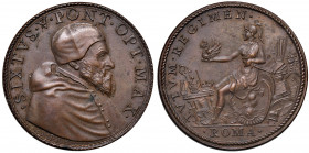 Roma. Sisto V (1585-1590). Medaglia AE gr. 21,73 diam. 34,1 mm. Opus Lorenzo Fragni. Per il pontificato di Sisto V. CNORP 893. Coniazione postuma. Mig...