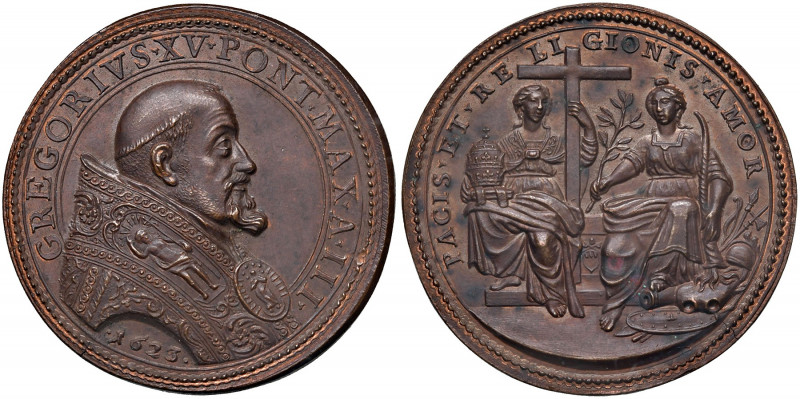 Roma. Gregorio XV (1621-1623). Medaglia anno III/1623 AE gr. 19,93 diam. 36,5 mm...