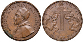 Roma. Innocenzo X (1644-1655). Medaglia anno XI (1655) AE gr. 19,06 diam. 30,3 mm. Opus Gaspare Morone-Mola. Per il X anniversario dell’elezione. Mise...
