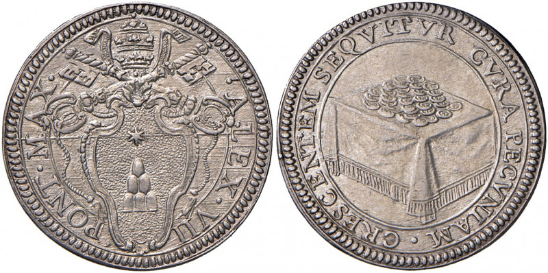 Roma. Alessandro VII (1655-1667). Giulio AG gr. 3,08. Muntoni 14. Berman 1904. M...