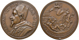 Roma. Alessandro VII (1655-1667). Medaglia anno III (1657) AE gr. 14,39 diam. 35,7 mm. Opus Gaspare Morone-Mola. Per le opere di assistenza alla popol...