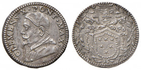 Roma. Clemente X (1670-1676). Mezzo grosso AG gr. 0,76. Muntoni 50. Berman 2037. MIR 1967/1. SPL