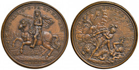 Regnando Clemente X (1670-1676). Medaglia 1673 per Luigi XIV re di Francia (1643-1715) AE gr. 37,75 diam. 45 mm. Opus Giovanni Hamerani. Per l’assedio...