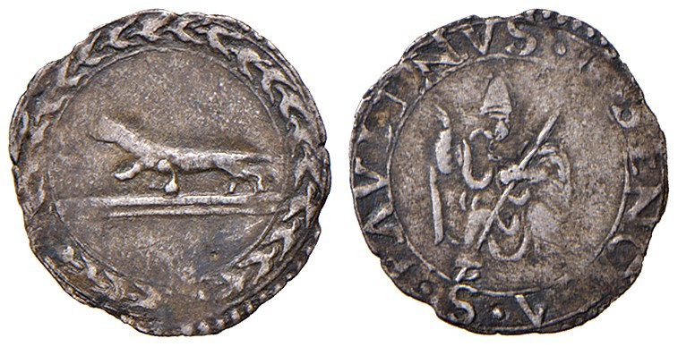 Senigallia. Monetazione anonima sec. XVI. Soldino AG gr. 0,40. CNI 1 (mezzo bolo...