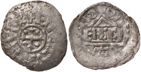 Venezia. Enrico III di Franconia (1039-1056). Denaro scodellato AG gr. 0,75. Paolucci 1. MEC12, 45 (Enrico III-IV). Molto raro. Tondello carente, BB
