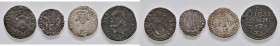 Pesaro e Urbino. Lotto di quattro monete. Pesaro. Giovanni Sforza (1489-1500 e 1503-1510). Soldino AG. Soldo AE. Guidobaldo II della Rovere (1538-1574...