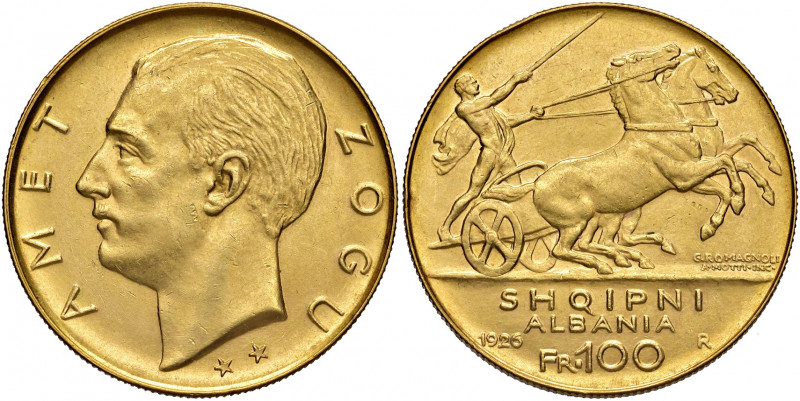 Albania. Zog I (1925-1939). Da 100 franchi 1926 (Roma) AV gr. 32,22. Friedberg 1...