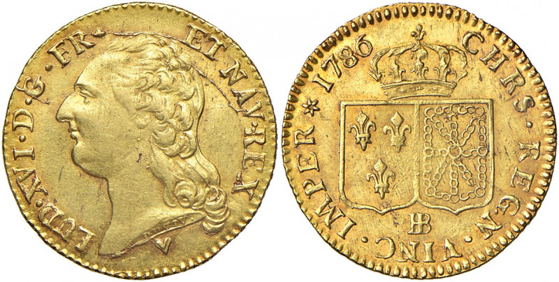 Francia. Luigi XVI (1774-1792). Luigi 1786 (Strasburgo) AV gr. 7,58. Friedberg 4...