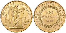 Francia. Terza Repubblica (1871-1940). Da 100 franchi 1882 (Parigi) AV gr. 32,22. Friedberg 590. SPL